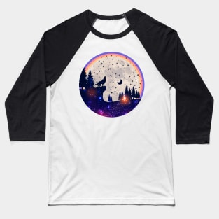 Moon Wolf Baseball T-Shirt